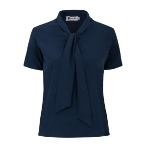 BLUSA CREPE MANGA BABADO AZUL