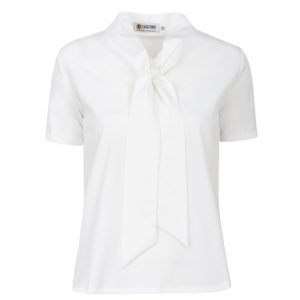 BLUSA CREPE MANGA BABADO BRANCA