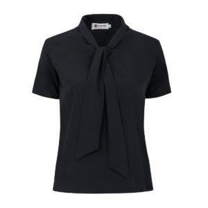 BLUSA CREPE MANGA BABADO PRETA