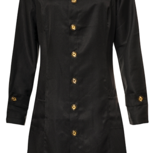 JALECO FEMININO GOLA PADRE MANGA LONGA PRETO