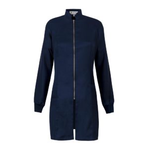 JALECO FEMININO GOLA PADRE SLIM ZÍPER AZUL MARINHO